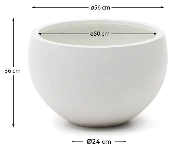 Bílý cementový zahradní květináč Kave Home Grau 36 cm