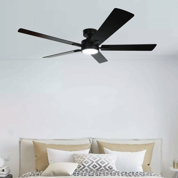 ZEVENTI - LED Stmívat stropní ventilátor LED/20W/230V 2700-6500K 132cm černá+DO