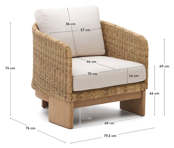 Zahradní křeslo z umělého ratanu Kave Home Xoriguer