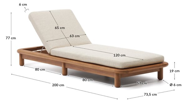 LÉTO -15% Kave Home Teakové zahradní lehátko Turqueta