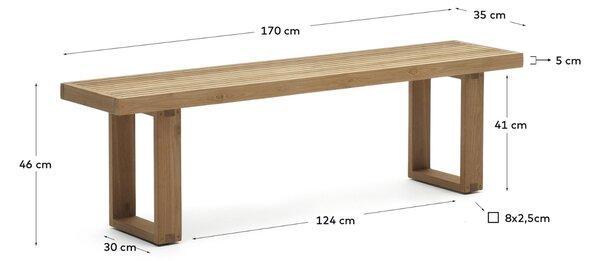 Teaková zahradní lavice Kave Home Canadell 170 cm