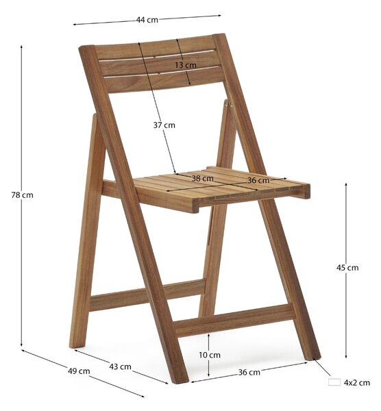 Kave Home Akátová skládací zahradní židle Sadirar