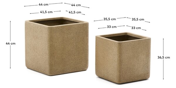 Set dvou žlutých zahradních květináčů Kave Home Minoa II