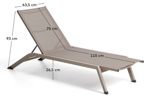 Kave Home Béžové hliníkové zahradní lehátko Capraia