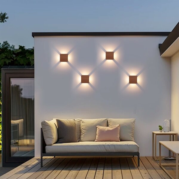 Brilagi - LED Venkovní nástěnné svítidlo QUADRAY LED/6W/230V dekor dřeva IP54