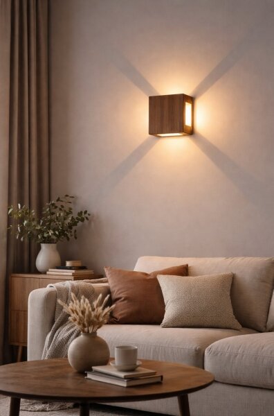 Brilagi - LED Venkovní nástěnné svítidlo QUADRAY LED/6W/230V dekor dřeva IP54