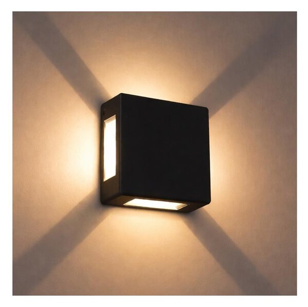 Brilagi - LED Venkovní nástěnné svítidlo QUADRAY LED/6W/230V černá IP54