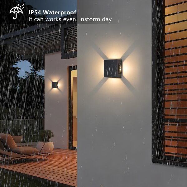 Brilagi - LED Venkovní nástěnné svítidlo QUADRAY LED/6W/230V černá IP54
