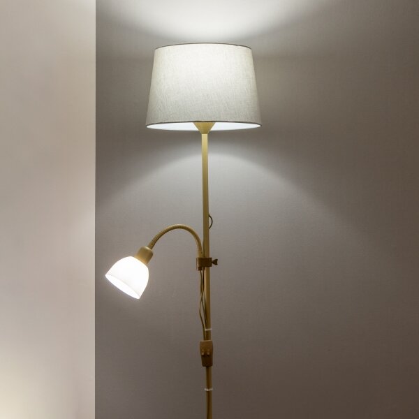 Brilagi - Stojací lampa CERIA 1xE27/100W/230V + 1xE14/25W zlatá/šedá