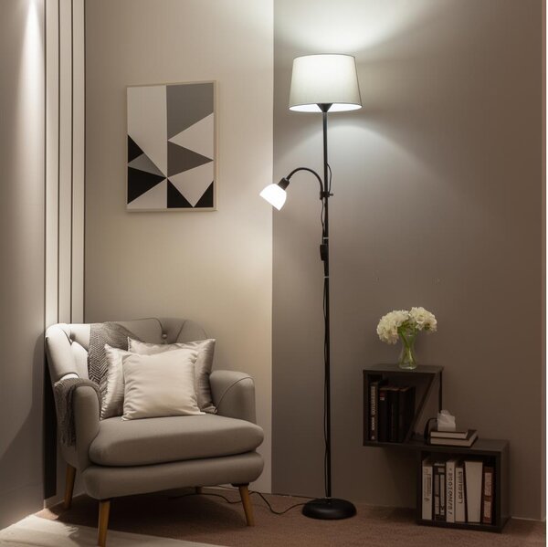 Brilagi - Stojací lampa CERIA 1xE27/100W/230V + 1xE14/25W černá/šedá