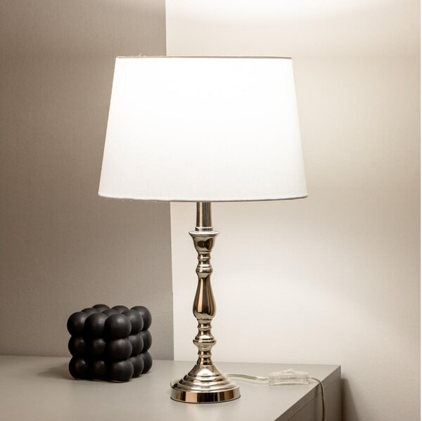 Brilagi - Stolní lampa CERIA 1xE27/60W/230V pr. 30 cm lesklý chrom/bílá
