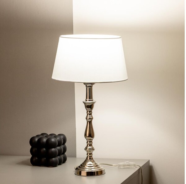 Brilagi - Stolní lampa CERIA 1xE27/60W/230V pr. 25 cm lesklý chrom/bílá