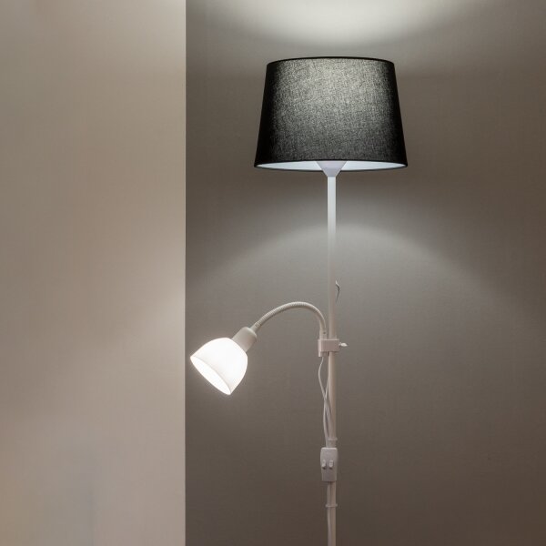 Brilagi - Stojací lampa CERIA 1xE27/100W/230V + 1xE14/25W bílá/černá