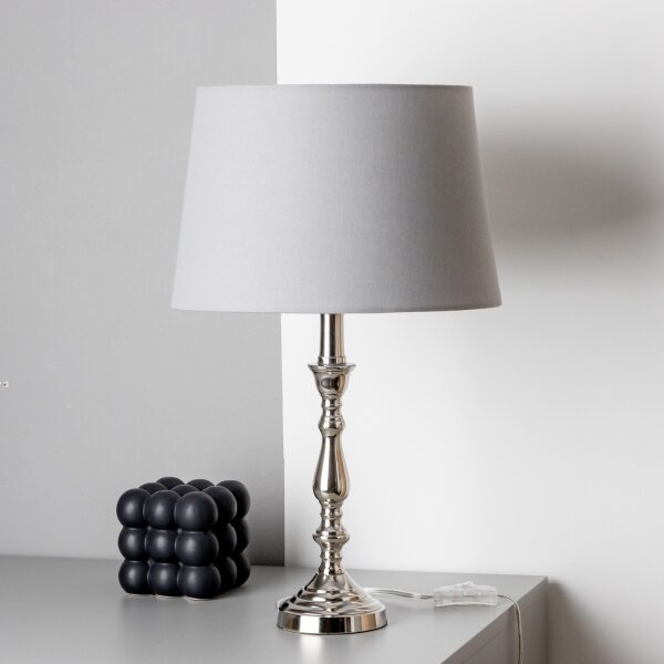 Brilagi - Stolní lampa CERIA 1xE27/60W/230V pr. 30 cm lesklý chrom/šedá