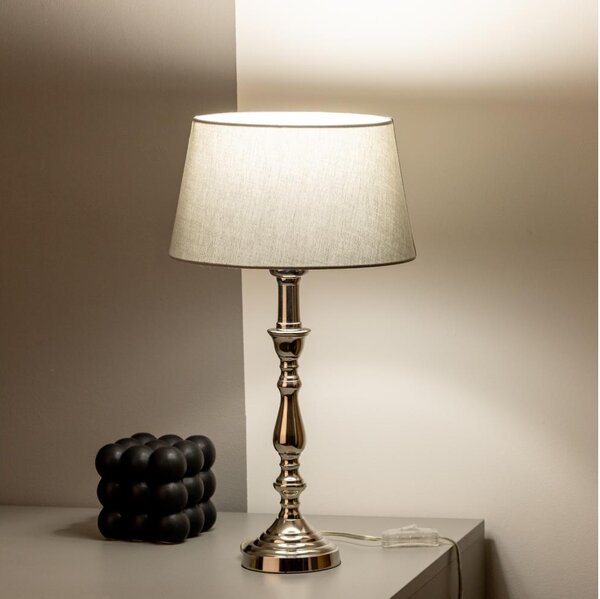 Brilagi - Stolní lampa CERIA 1xE27/60W/230V pr. 25 cm lesklý chrom/šedá