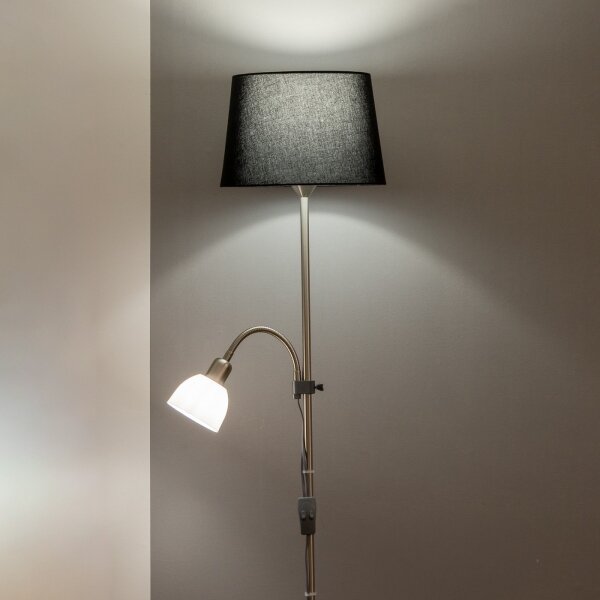 Brilagi - Stojací lampa CERIA 1xE27/100W/230V + 1xE14/25W matný chrom/černá