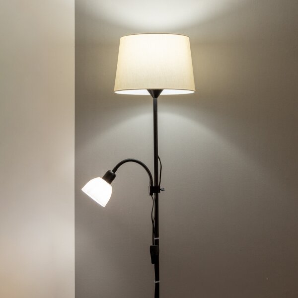 Brilagi - Stojací lampa CERIA 1xE27/100W/230V + 1xE14/25W černá/béžová