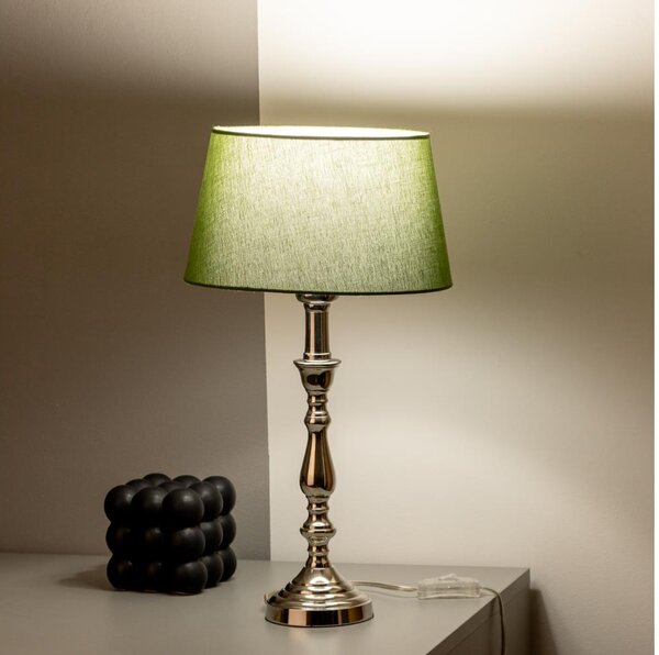 Brilagi - Stolní lampa CERIA 1xE27/60W/230V pr. 25 cm lesklý chrom/zelená