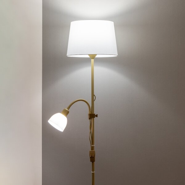 Brilagi - Stojací lampa CERIA 1xE27/100W/230V + 1xE14/25W zlatá/bílá