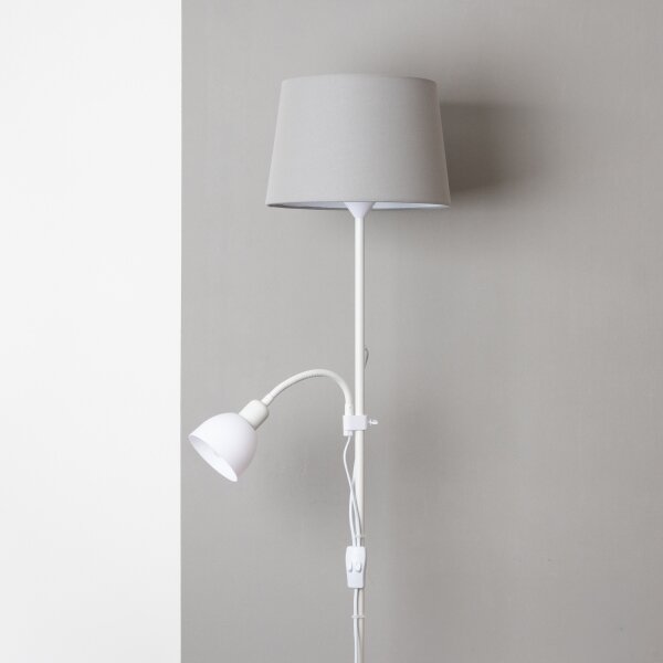 Brilagi - Stojací lampa CERIA 1xE27/100W/230V + 1xE14/25W bílá/šedá