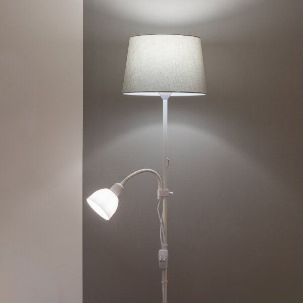 Brilagi - Stojací lampa CERIA 1xE27/100W/230V + 1xE14/25W bílá/šedá