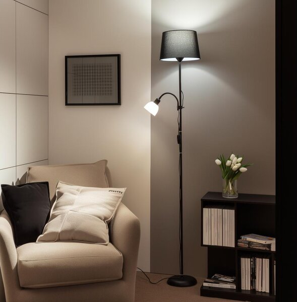 Brilagi - Stojací lampa CERIA 1xE27/100W/230V + 1xE14/25W černá