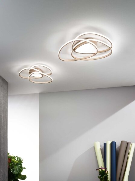 Ondaluce - LED Stmívatelné stropní svítidlo ROSE LED/60W/230V 50x54 cm zlatá