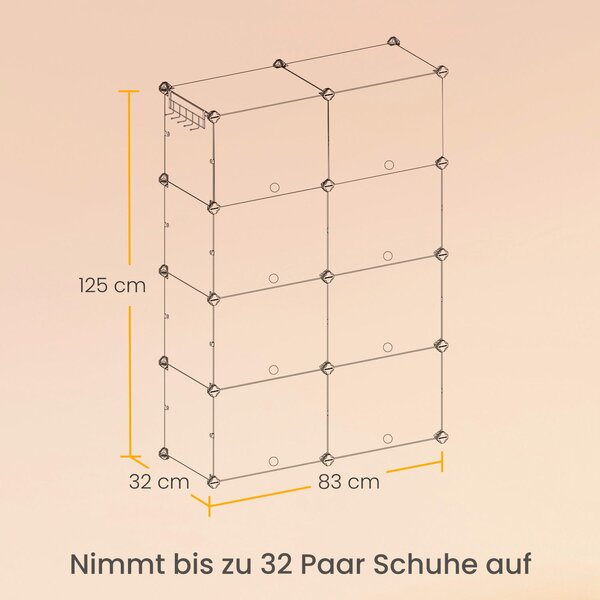 REGÁL NA BOTY, bílá, 83/125/32 cm - Online Only šatny & botníky, Online Only