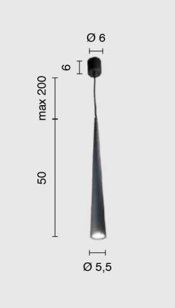 Ondaluce - Lustr na lanku NOA 1xGU10/20W/230V pr. 5,5 cm černá