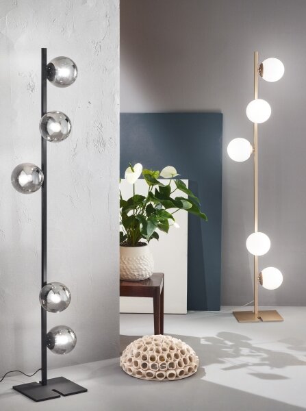 Ondaluce - Stojací lampa MONILE 5xE14/10W/230V 170 cm zlatá/bílá