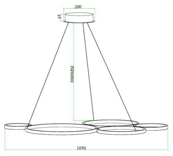 Ondaluce - LED Stmívatelný lustr na lanku POIS LED/60W/230V stříbrná