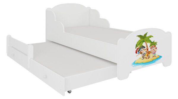 Dětská postel JONAS II, 80x160, vzor a3, piráti