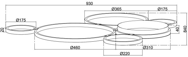 Ondaluce - LED Stmívatelné stropní svítidlo POIS LED/68W/230V stříbrná