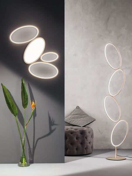 Ondaluce - LED Stmívatelné stropní svítidlo RICE LED/34W/230V 45x80 cm zlatá