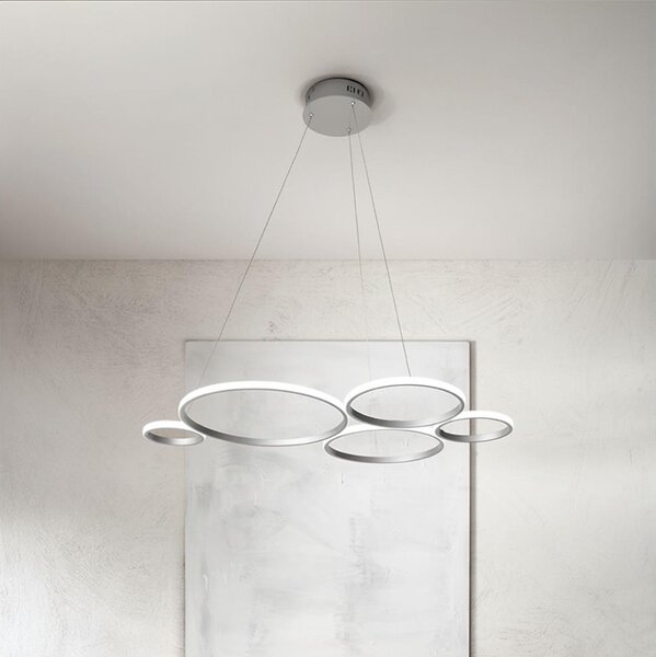 Ondaluce - LED Stmívatelný lustr na lanku POIS LED/60W/230V stříbrná