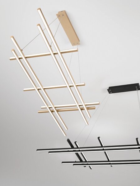 Ondaluce - LED Stmívatelný lustr na lanku MOVIDA LED/114W/230V černá