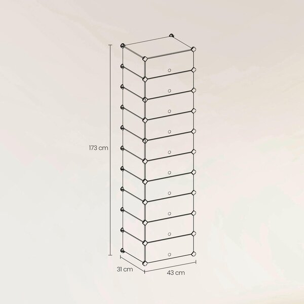 REGÁL NA BOTY, černá, bílá, 43/173/31 cm - Online Only šatny & botníky, Online Only