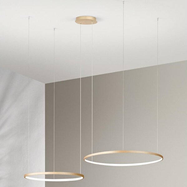 Ondaluce - LED Stmívatelný lustr na lanku SOEL LED/28W/230V + LED/38W zlatá