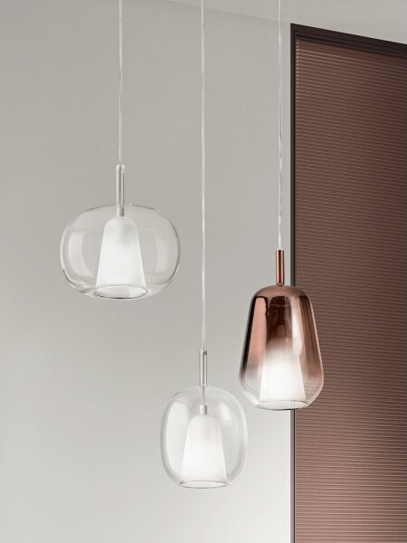 Ondaluce - Lustr na lanku THELMA 1xE27/15W/230V pr. 19,5 cm zlatá/čirá