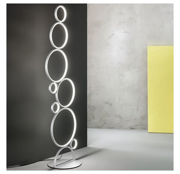 Ondaluce - LED Stmívatelná stojací lampa POIS LED/52W/230V 160 cm stříbrná