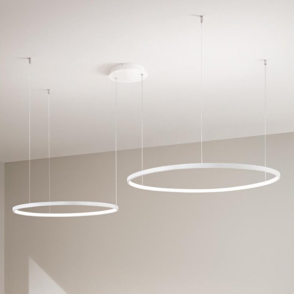 Ondaluce - LED Stmívatelný lustr na lanku SOEL LED/28W/230V + LED/38W bílá
