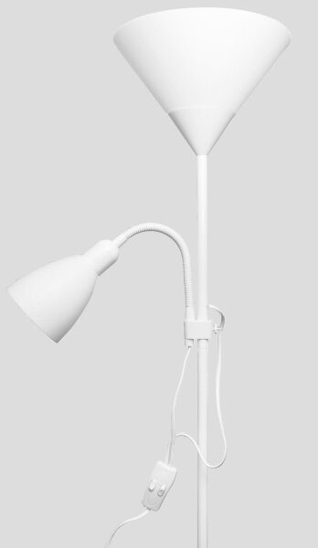 Stojací lampa WENDY 1xE27/100W/230V + 1xE14/40W bílá