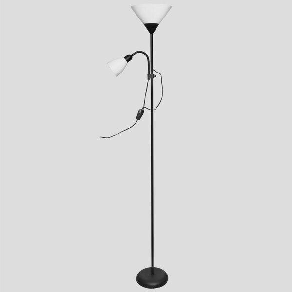 Stojací lampa WENDY 1xE27/100W/230V + 1xE14/40W černá