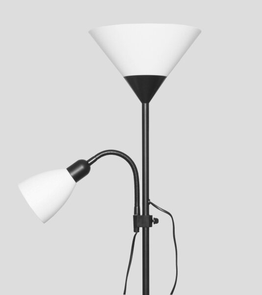 Stojací lampa WENDY 1xE27/100W/230V + 1xE14/40W černá