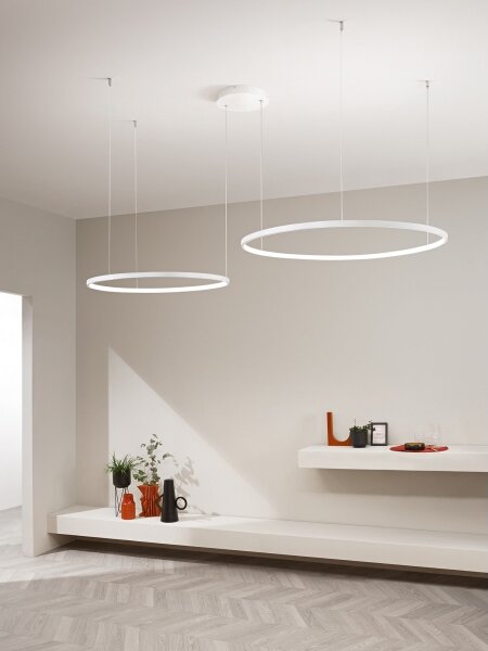 Ondaluce - LED Stmívatelný lustr na lanku SOEL LED/28W/230V + LED/38W bílá