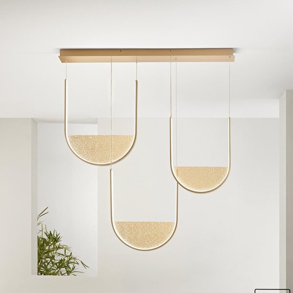 Ondaluce - LED Stmívatelný lustr na lanku LOTUS LED/70W/230V zlatá