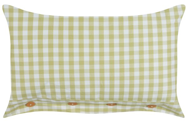 Dekorativní polštář TALYA 40 x 60 cm Olivově zelená Kostkovaný vzor