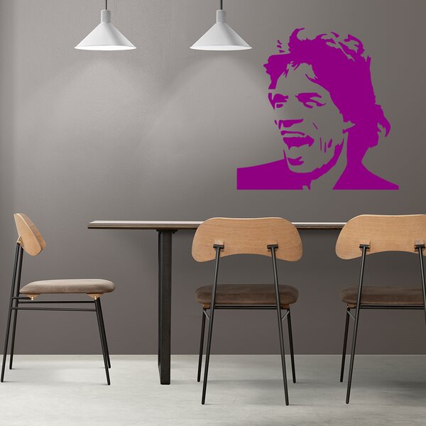Živá Zeď Samolepka Mick Jagger Barva: černá