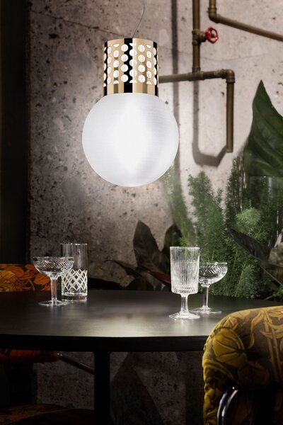 Slamp Atmosfera Medium Gold, designová lampička se zlatou základnou, 2x12W E27, průměr 30cm