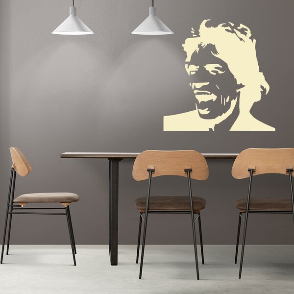 Živá Zeď Samolepka Mick Jagger Barva: černá